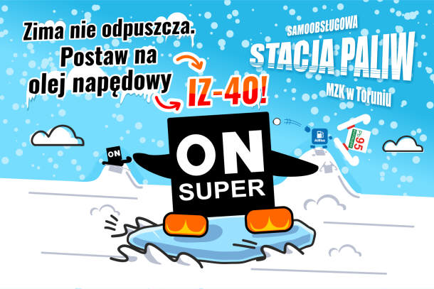 Grafika promująca IZ-40 – olej napędowy na silne mrozy