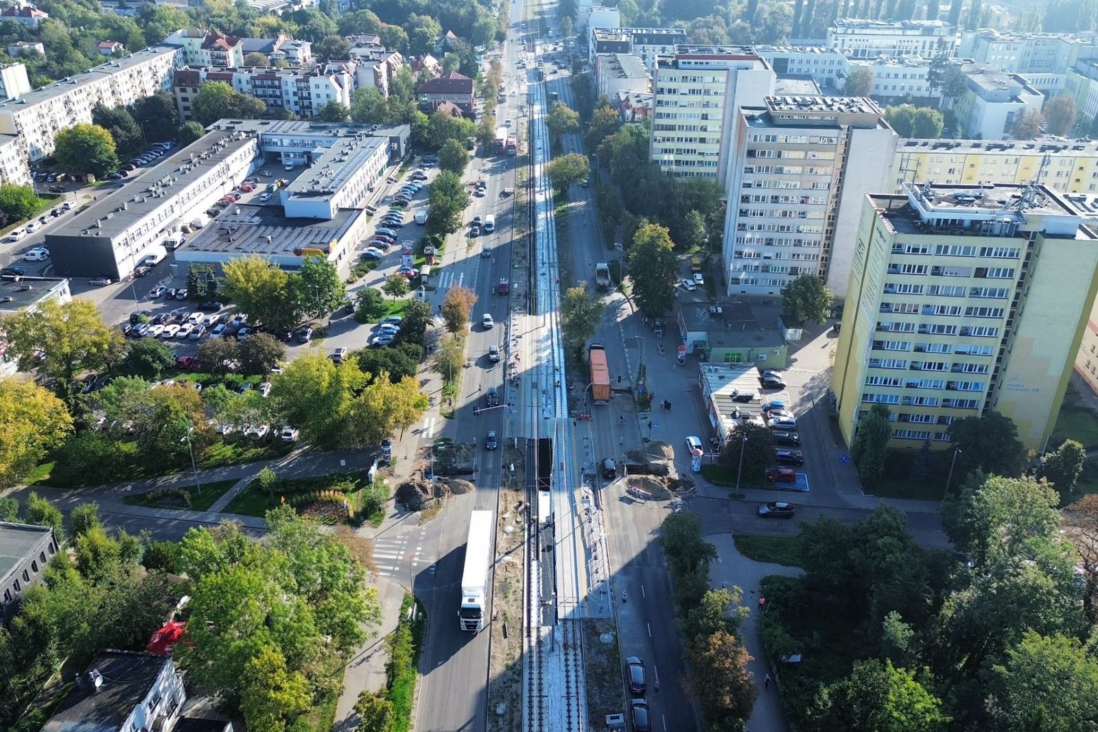Ulica Kościuszki w Toruniu - prace drogowo-torowe
