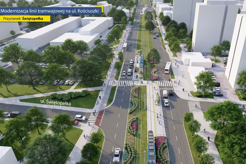 Wizualizacja przebiegu torowiska w Toruniu