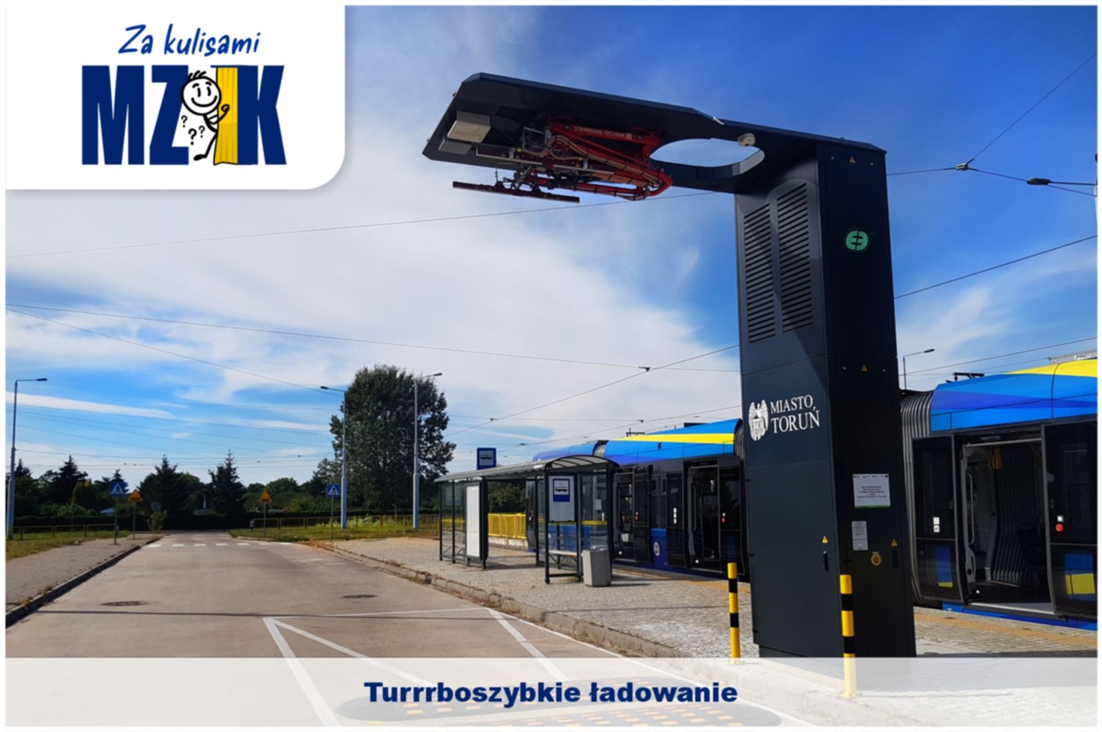 ZNak graficzny kampanii oraz zdjęcie pantografu