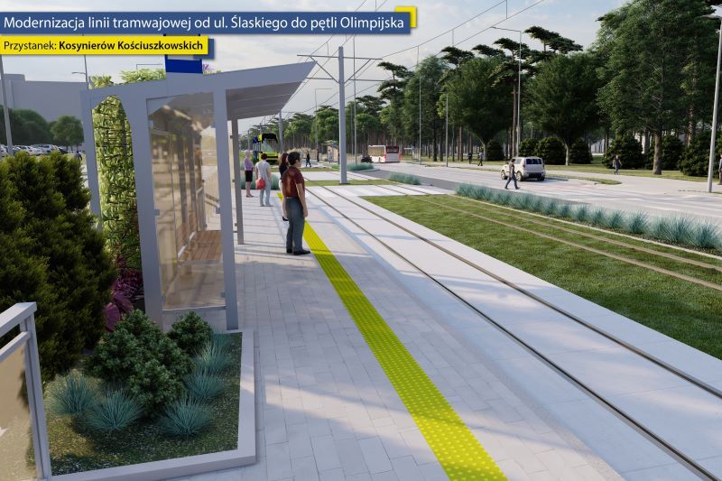 Wizualizacja przystanku tramwajowego w Toruniu